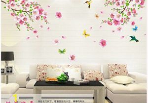 Floral Wall Murals Uk Wallpicture Art Pink Plum Blossom Flower & Bird Decal Mural