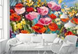 Flower Wall Mural Painting Blazek Removable Oil Painting Field Poppies Flowers 3 92 L