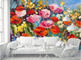 Flower Wall Mural Painting Blazek Removable Oil Painting Field Poppies Flowers 3 92 L