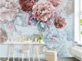 Flower Wall Mural Painting Tropical Plants and Banana Leaves Wallpaper Simple Flowers