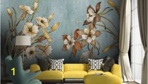 Flower Wall Mural Painting Vintage Floral Wallpaper Retro Flower Wall Mural Watercolor