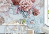 Flower Wall Murals Stickers Oil Painting Wallpaper Wall Mural Blue Pink Penoy Floral