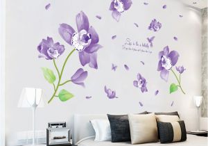 Flower Wall Murals Stickers Us $6 99 Off [fundecor] Fantasy Violet Flower Wall Stickers Home Decor Living Room Bedroom Kitchen Bathroom Wall Decal Poster Mural Wall Art In