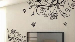 Flower Wall Murals Stickers Wall Decals Flower with butterfly Home Decor