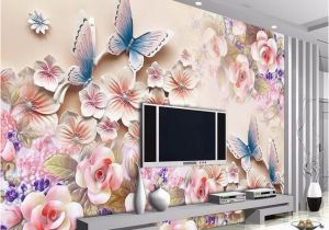 Flower Wall Murals Uk 3d Papel De Parede Custom Photo Hd Flowers Relief 3d Mural for