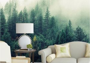 Foggy forest Wall Mural Custom 3d Papel Murals Nature Fog Trees forest Wallpaper 3d