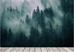Foggy forest Wall Mural Green forest Wallpaper Mural Removable Peel and Stick Wallpaper forest Wall Mural Foggy forest Remove Wallpaper Wall Mural forest 135