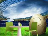 Football Murals for Bedrooms Custom 3d soccer Wallpaper Sports Football themed Stadium