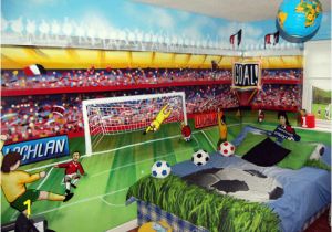 Football Murals for Bedrooms Football themed Boys Bedroom Mural by