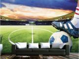 Football Stadium Murals 3d soccer Field Custom Wallpaper Sports Stadium Wall Mural In