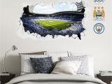 Football Stadium Murals Champions Etihad Smashed Wall Stadium Corner Shot Mural Manchester