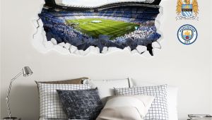 Football Wall Murals for Kids Champions Etihad Smashed Wall Stadium Corner Shot Mural Manchester