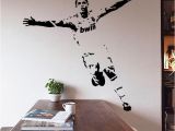 Football Wall Murals for Kids New Vinyl Removable Pvc Art Mural Football Cristiano Ronaldo Wall