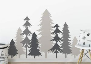 Forest Scene Wall Mural 3 Color Pine Tree forest Wall Decals Tree Wall Decals forest Mural forest Scene Decals Wall Decals Children S forest Decals Set Of 8