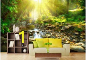 Forest Stream Wall Mural [selbstklebend] 3d forest Stream Under the Sun Fototapete Wall Print Decal Murals