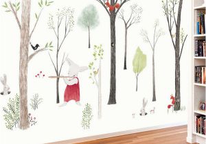 Forest Wall Decal Mural Music forest Wall Sticker Cartoon Home Decor Diy Bedroom Kids Room Nursery Background Mural Art Decals Poster Sticker Y Star Stickers