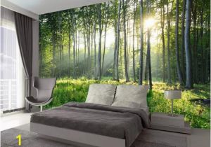 Forest Wall Mural Bedroom Sunny forest Wallpaper Removable Tree Wall Paper Luxuriantly