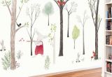 Forest Wall Mural Decal Music forest Wall Sticker Cartoon Home Decor Diy Bedroom Kids Room Nursery Background Mural Art Decals Poster Sticker Y Star Stickers