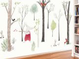 Forest Wall Mural Decal Music forest Wall Sticker Cartoon Home Decor Diy Bedroom Kids Room Nursery Background Mural Art Decals Poster Sticker Y Star Stickers