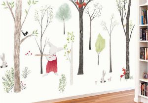 Forest Wall Mural Decal Music forest Wall Sticker Cartoon Home Decor Diy Bedroom Kids Room Nursery Background Mural Art Decals Poster Sticker Y Star Stickers