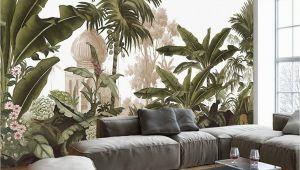 Forest Wall Mural Painting Hand Painted Tropical Rainforest forest Wallpaper Wall Mural