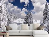 Forest Wallpaper Murals for Walls Custom Wallpaper Winter Snow Landscape forest Wall Mural Wall