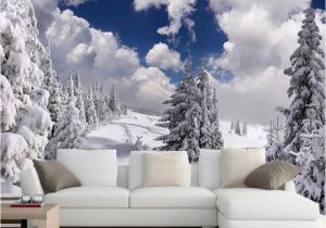 Forest Wallpaper Murals for Walls Custom Wallpaper Winter Snow Landscape forest Wall Mural Wall