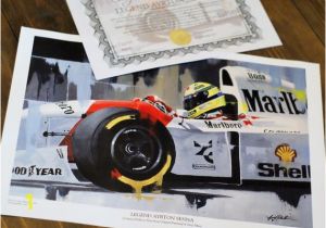 Formula One Wall Murals Ayrton Senna by Greg Tillett Limited Edition Art Print formula 1 One F1 Motorsport Poster