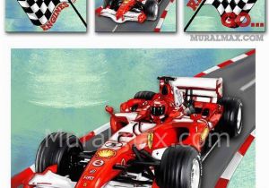 Formula One Wall Murals Race Car Set 3 Canvas Nursery Art Race Car Wall by