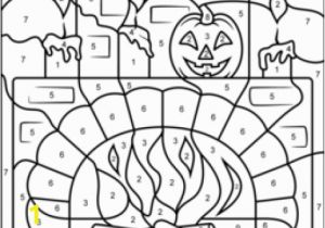 Free Color by Number Halloween Coloring Pages Hard T