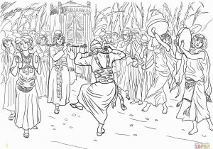 Free Coloring Pages Ark Of the Covenant King David Dancing before the Ark Of the Covenant Coloring Page
