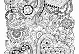 Free Coloring Pages for Adults Printable Hard to Color Zentangle Hearts Coloring Page • Free Printable Ebook