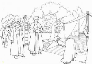 Free Coloring Pages for Zacchaeus Abraham and Three Visitors Coloring Page with Images