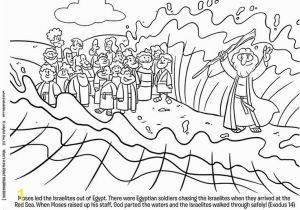 Free Coloring Pages Of Moses and the Red Sea Moses and the Red Sea Free Coloring Page