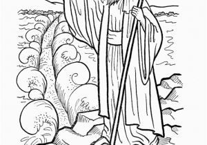 Free Coloring Pages Of Moses and the Red Sea Moses Parts the Red Sea