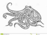 Free Ocean Life Coloring Pages Octopus Coloring Book for Adults Vector Stock Vector