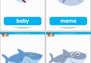 Free Printable Baby Shark Coloring Pages Baby Shark Family Flashcards Super Simple