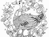 Free Printable Christmas Zentangle Coloring Pages Christmas Goose with Apples Zentangle Coloring Page