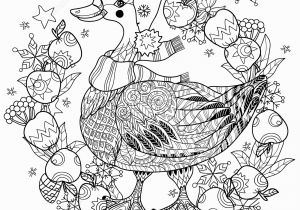 Free Printable Christmas Zentangle Coloring Pages Christmas Goose with Apples Zentangle Coloring Page