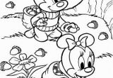 Free Printable Coloring Pages Disney Babies Baby Mickey and Baby Minnie Picking Acorns Free Coloring