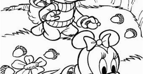 Free Printable Coloring Pages Disney Babies Baby Mickey and Baby Minnie Picking Acorns Free Coloring