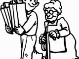 Free Printable Coloring Pages Helping Others Helping Others by Carrying Elderly Groceries Stuff