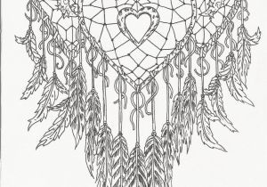 Free Printable Dream Catcher Coloring Pages Heart Dream Catcher Coloring Page