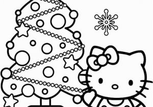 Free Printable Hello Kitty Christmas Coloring Pages Hello Kitty and Christmas Tree Coloring Page