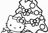 Free Printable Hello Kitty Christmas Coloring Pages Kitty and Christmas Tree Coloring Page Free Printable