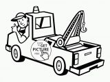 Free Printable tow Truck Coloring Pages tow Truck and Driver Coloring Page for toddlers