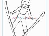 Free Printable Winter Olympics Coloring Pages Ski Jumping Colouring Page