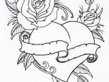 Free Tattoo Coloring Pages for Adults Roseheart Outline 1 by Vikingtattooviantart On