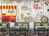 French Cafe Wall Murals Custom Photo Wallpaper Fried Chicken Beer Large Wallpaper Mural