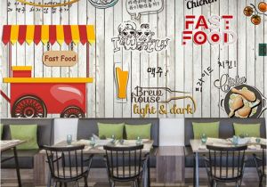 French Cafe Wall Murals Custom Photo Wallpaper Fried Chicken Beer Large Wallpaper Mural